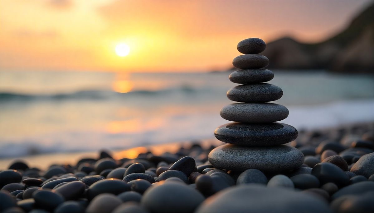 Balanced river stones